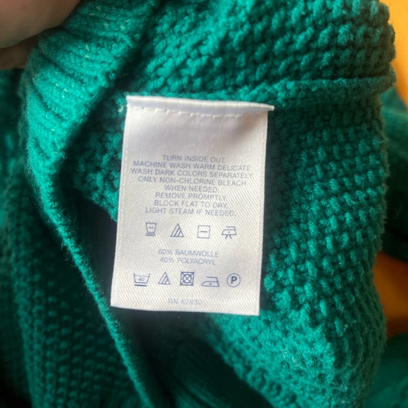 Green turtleneck cotton sweater - Picture 4 of 4